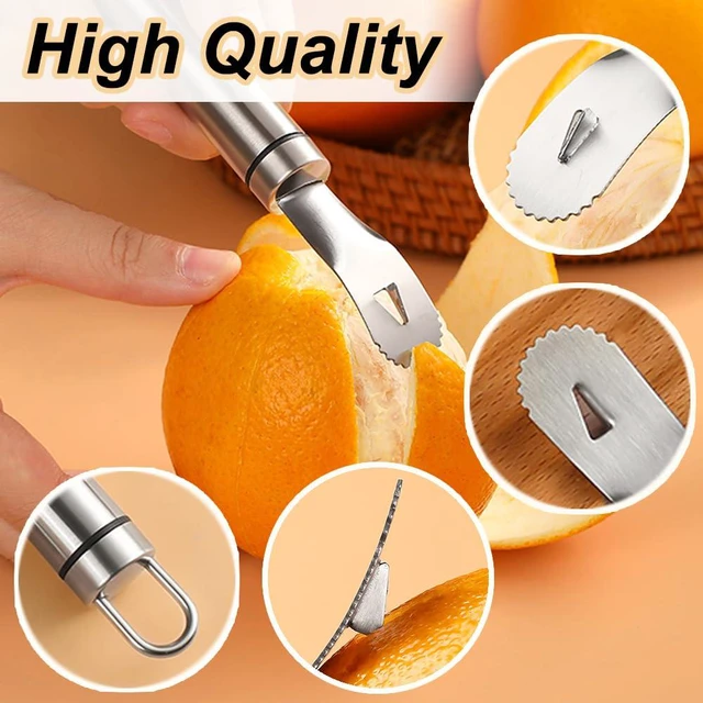 Alt view image 5 of 7 - Orange Peelers Orange Peeler Tool Citrus Peeler Stainless Steel Slicer Cutter Peeler Remover Humanized Design Handle Serrated Curved Spade Blade Triangular-shaped Slip Blade Fruit Tools Kitchen Gadget