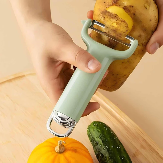Alt view image 4 of 7 - Mint Green Vegetable Peeler, Stainless Steel Blade, Ergonomic Y-Handle, Multi-Purpose for Potatoes, Carrots, Fruits, Kitchen Tool