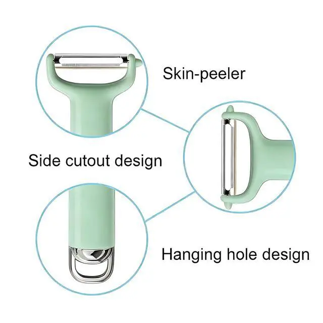 Alt view image 3 of 7 - Mint Green Vegetable Peeler, Stainless Steel Blade, Ergonomic Y-Handle, Multi-Purpose for Potatoes, Carrots, Fruits, Kitchen Tool