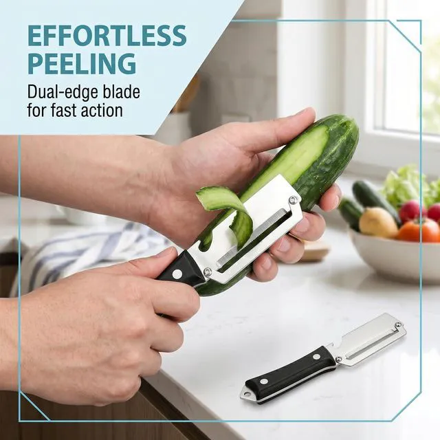 Alt view image 6 of 6 - 2pcs Vegetable Peeler,Stainless Steel Peeler With Plastic Handle And Bottle Opener,Multifunctional Vegetable Peeler,Black Peelers For Kitchen,2-In-1 Kitchen Tools,Suitable For Pumpkin,Papaya,Potato