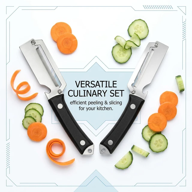 Alt view image 3 of 6 - 2pcs Vegetable Peeler,Stainless Steel Peeler With Plastic Handle And Bottle Opener,Multifunctional Vegetable Peeler,Black Peelers For Kitchen,2-In-1 Kitchen Tools,Suitable For Pumpkin,Papaya,Potato