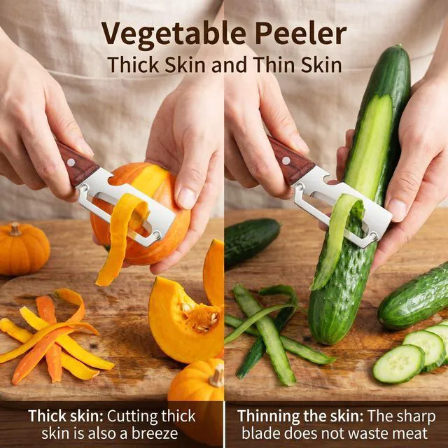 Alt view image 3 of 7 - Multifunctional Vegetable Peeler for Kitchen & Fruit Peeler | Stainless Steel Peeler Knife for Fruit vegetable Apple Potato Carrot Pumpkin Veggie Peeler