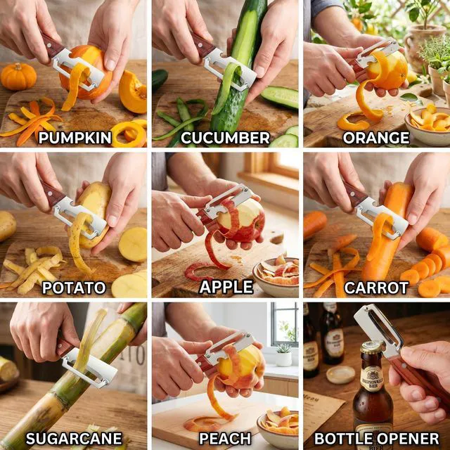 Alt view image 2 of 7 - Multifunctional Vegetable Peeler for Kitchen & Fruit Peeler | Stainless Steel Peeler Knife for Fruit vegetable Apple Potato Carrot Pumpkin Veggie Peeler