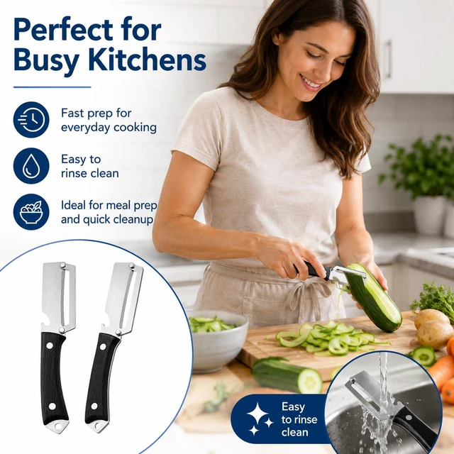 Alt view image 6 of 6 - 2pcs Multifunctional Vegetable Peeler,Multi Functional Vegetable Peeler,Peelers For Kitchen,Peeler Knife,Stainless Steel,Ergonomic Non-Slip Design,For Apple Potato,Pumpkin(Black)