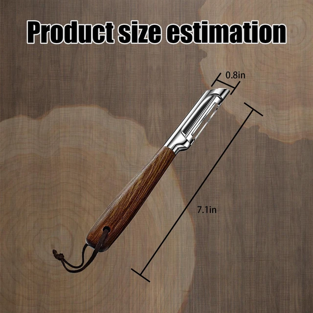 Alt view image 2 of 6 - I Shaped Vegetable Peeler, Rosewood Handle Stainless Steel Potato Peeler, Premium Fruit & Veggie Peelers for Kitchen, Rotary Blade Apple Peeler, Ergonomic Non-Slip Design