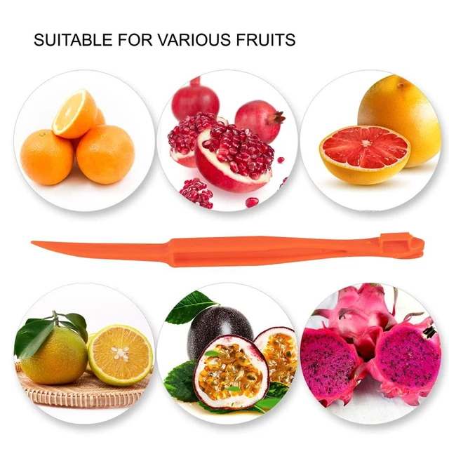Alt view image 7 of 7 - Soft Home Premium Plastic Orange Peeler Lemon Citrus Peel Cutter Vegetable Slicer Fruit Tools (Long Handle Type Orange 4 Pack; Mouse Type orange 2 Pack)