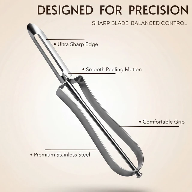 Alt view image 2 of 7 - Stainless Steel Vegetable Peeler, Ergonomic Swivel Blade Potato Peeling Tool