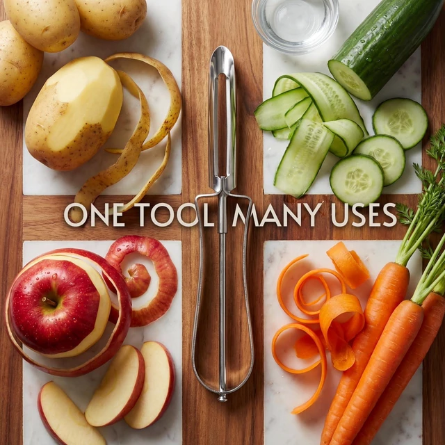 Alt view image 4 of 7 - Stainless Steel Vegetable Peeler, Ergonomic Swivel Blade Potato Peeling Tool