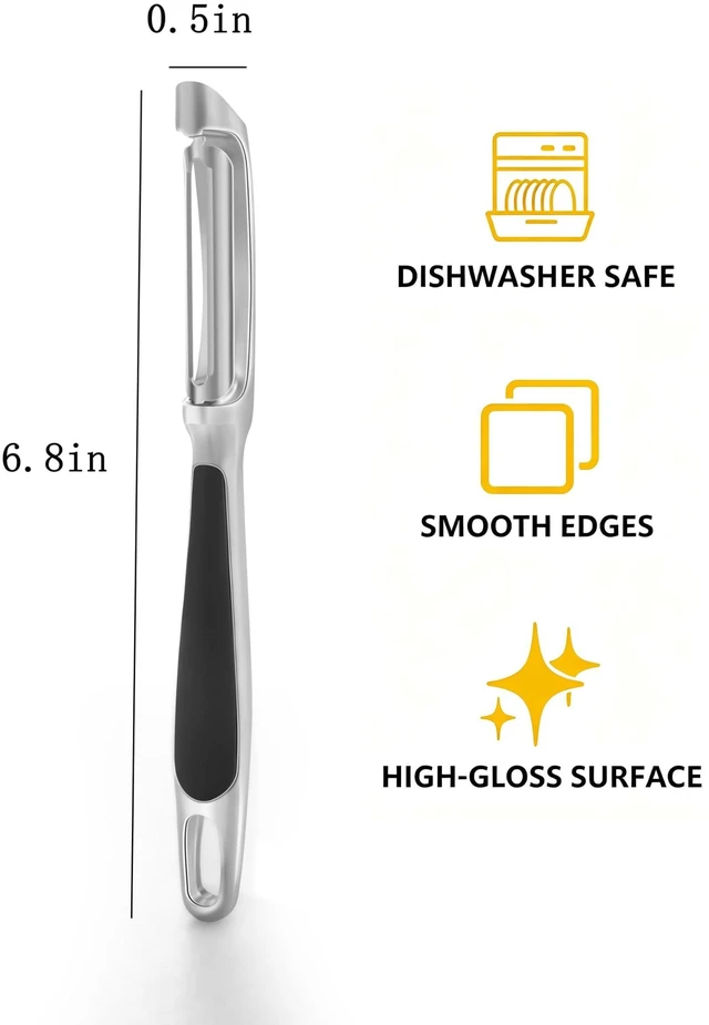 Alt view image 2 of 7 - Stainless Steel Vegetable Peeler Kitchen For Potatoes, All Fruits Veggies | Ergonomic Non-Slip HandleSharp BladeI shaped