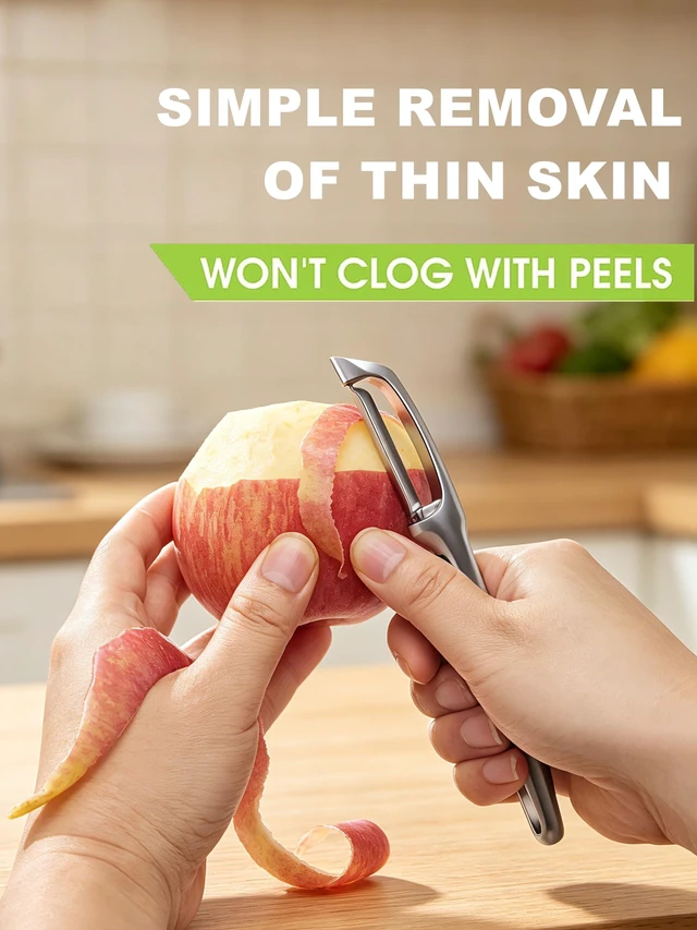 Alt view image 4 of 7 - Stainless Steel Vegetable Peeler Kitchen For Potatoes, All Fruits Veggies | Ergonomic Non-Slip HandleSharp BladeI shaped