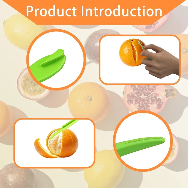 Alt view image 4 of 6 - Orange Peeler Tool, Citrus Lemon Opener | Plastic Long Handle Cutter for Fruit, Veggie Slicer, Kitchen Must-Have