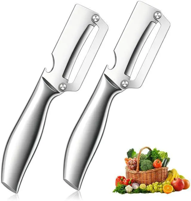 Main image of 2-Pack Multi-Functional Vegetable Peeler for Kitchen,2-In-1 Stainless Steel Kitchen Tool for,stainless steel sharp blade with bottle opener,Suitable for fruits and vegetables
