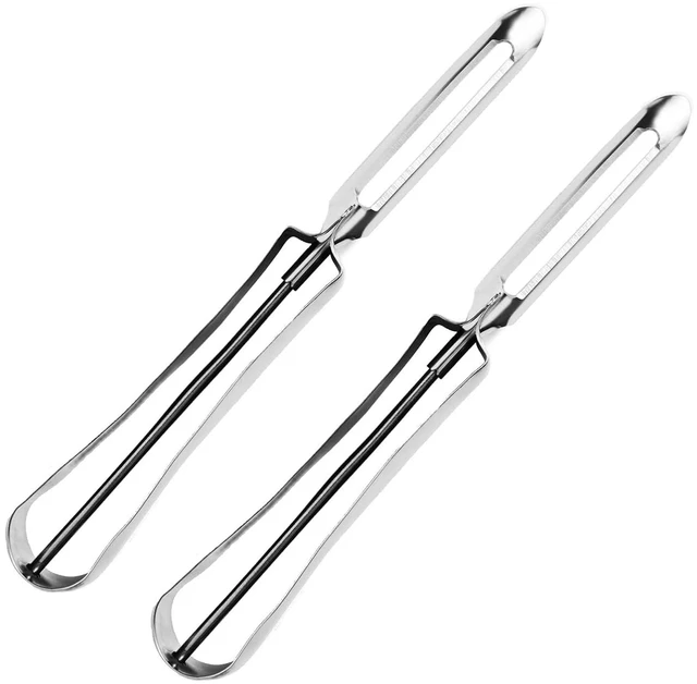 Main image of Vegetable Peeler Stainless Steel | For Potatoes, Carrots, Apples; 2Pcs Ergonomic Non-Slip Handle, Dishwasher Safe, Rust-Resistant Kitchen Tool