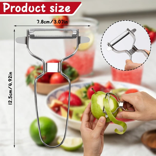 Alt view image 2 of 7 - Stainless Steel Vegetable Y Peeler, Easy Grip Y Peeler | Sharp Potato Peeler for Kitchen, wide peeler for Carrot, Apple, Cucumber, Dishwasher Safe