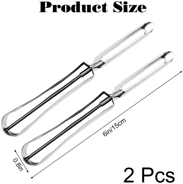 Alt view image 2 of 6 - Vegetable Peeler Stainless Steel | For Potatoes, Carrots, Apples; 2Pcs Ergonomic Non-Slip Handle, Dishwasher Safe, Rust-Resistant Kitchen Tool