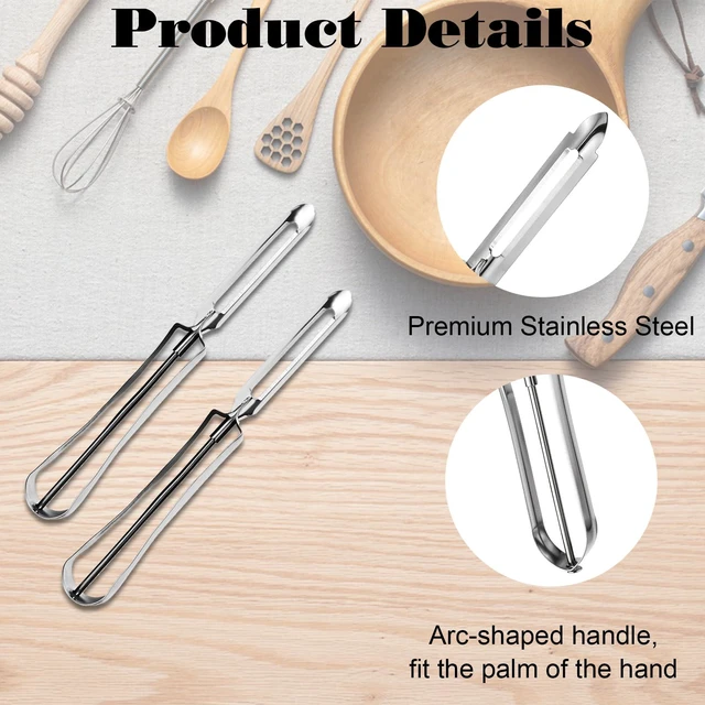 Alt view image 3 of 6 - Vegetable Peeler Stainless Steel | For Potatoes, Carrots, Apples; 2Pcs Ergonomic Non-Slip Handle, Dishwasher Safe, Rust-Resistant Kitchen Tool