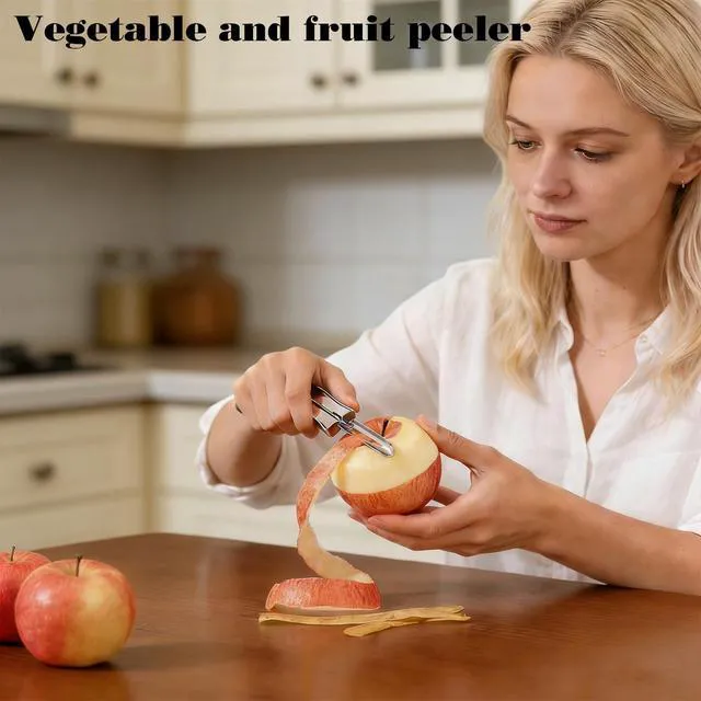 Alt view image 6 of 6 - Vegetable Peeler Stainless Steel | For Potatoes, Carrots, Apples; 2Pcs Ergonomic Non-Slip Handle, Dishwasher Safe, Rust-Resistant Kitchen Tool