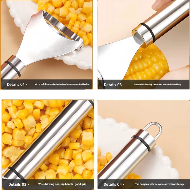 Alt view image 4 of 5 - Corn Peeler for Corn on the Cob,Stainless Stee Corn Cutter,Kitchen Tools and Gadgets,Easily pPel Kernels From the Cob