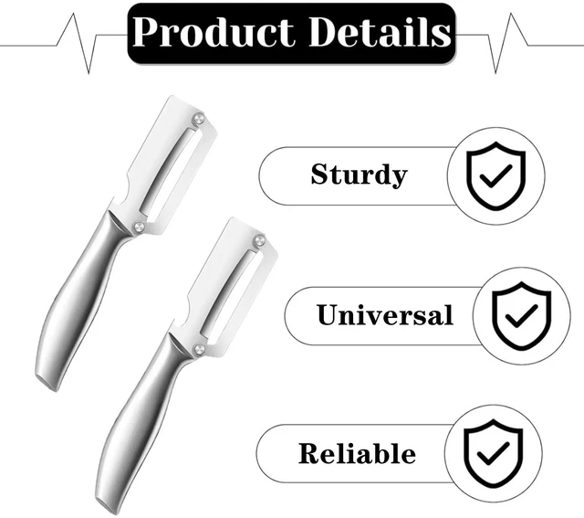 Alt view image 3 of 7 - 2 Pcs Heavy Duty Vegetable Peeler Professional Peeling Knife with Ultra Sharp Blades for Pumpkin, Sugarcane, Easy To Remove Hard Skin