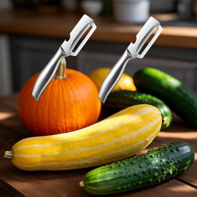 Alt view image 7 of 7 - 2 Pcs Heavy Duty Vegetable Peeler Professional Peeling Knife with Ultra Sharp Blades for Pumpkin, Sugarcane, Easy To Remove Hard Skin
