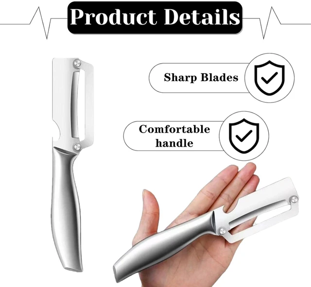 Alt view image 4 of 7 - 2 Pcs Heavy Duty Vegetable Peeler Professional Peeling Knife with Ultra Sharp Blades for Pumpkin, Sugarcane, Easy To Remove Hard Skin