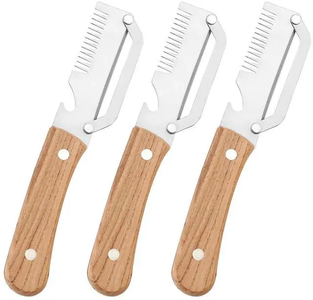 Main image of 3 Pcs Multifunctional Vegetable Peeler, 3-in-1 Stainless Steel Peeler for Kitchen, Fruit Vegetable Julienne Shredder Tool and Bottle Opener, Easy to Hold