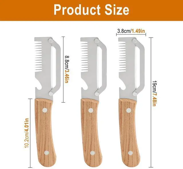 Alt view image 3 of 7 - 3 Pcs Multifunctional Vegetable Peeler, 3-in-1 Stainless Steel Peeler for Kitchen, Fruit Vegetable Julienne Shredder Tool and Bottle Opener, Easy to Hold