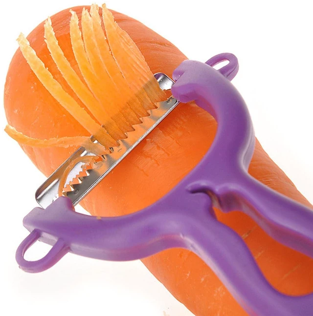 Alt view image 3 of 7 - Multi Fruit Vegetable Peeler & Grater, Double Serrated Stainless Steel BladePeeler and Grater Function), Sharp Blade for Cucumbers,Carrot, Apples, Potato Eye Remover. Grinding of Garlic and Ginger