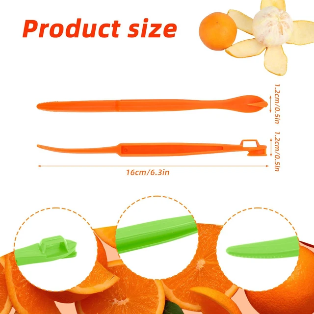 Alt view image 2 of 7 - 6pcs Orange Peeler Tools, Plastic Citrus Peel Cutter Lemon Opener Vegetable Slicer Easy Fruit & Vegetable Remover & Cutter with Long Handle Kitchen Gadgets Accessories (Green + Orange)