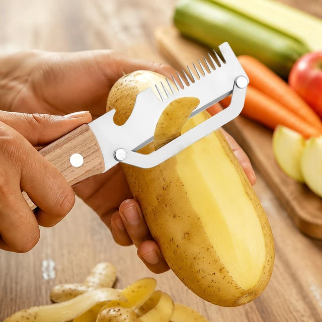 Alt view image 5 of 7 - 3 Pcs Multifunctional Vegetable Peeler, 3-in-1 Stainless Steel Peeler for Kitchen, Fruit Vegetable Julienne Shredder Tool and Bottle Opener, Easy to Hold