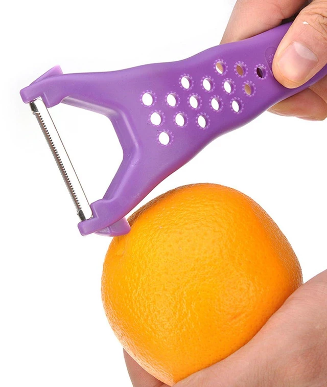 Alt view image 5 of 7 - Multi Fruit Vegetable Peeler & Grater, Double Serrated Stainless Steel BladePeeler and Grater Function), Sharp Blade for Cucumbers,Carrot, Apples, Potato Eye Remover. Grinding of Garlic and Ginger
