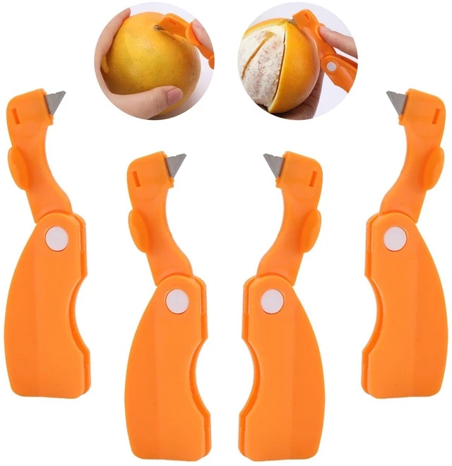 Alt view image 2 of 7 - Orange Peeler, 4 Pack | Sharp Blade, Lemon Citrus Peeler Tool, Vegetable Slicer, Fruit Tools Kitchen Gadgets