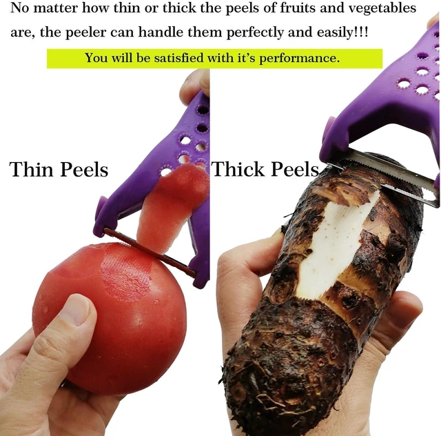 Alt view image 6 of 7 - Multi Fruit Vegetable Peeler & Grater, Double Serrated Stainless Steel BladePeeler and Grater Function), Sharp Blade for Cucumbers,Carrot, Apples, Potato Eye Remover. Grinding of Garlic and Ginger