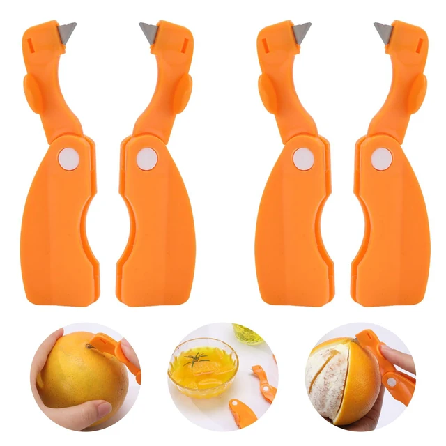 Alt view image 4 of 7 - Orange Peeler, 4 Pack | Sharp Blade, Lemon Citrus Peeler Tool, Vegetable Slicer, Fruit Tools Kitchen Gadgets