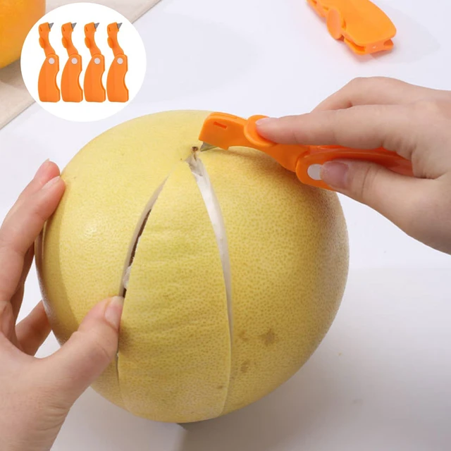 Alt view image 7 of 7 - Orange Peeler, 4 Pack | Sharp Blade, Lemon Citrus Peeler Tool, Vegetable Slicer, Fruit Tools Kitchen Gadgets