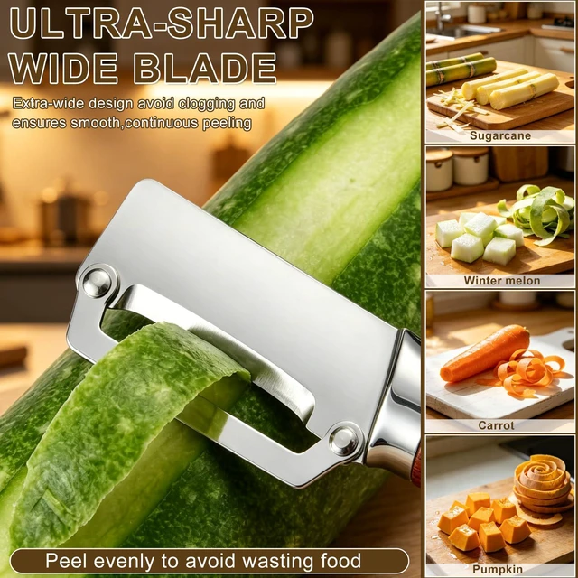 Alt view image 2 of 7 - 2-Pack Multi-Functional vegetable peeler set, New kitchen peeler with handle, ultra-sharp stainless steel blade, suitable for fruits, apples, potatoes, etc