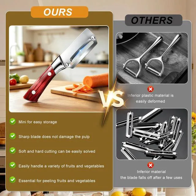 Alt view image 3 of 7 - 2-Pack Multi-Functional vegetable peeler set, New kitchen peeler with handle, ultra-sharp stainless steel blade, suitable for fruits, apples, potatoes, etc