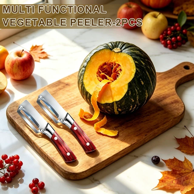 Alt view image 6 of 7 - 2-Pack Multi-Functional vegetable peeler set, New kitchen peeler with handle, ultra-sharp stainless steel blade, suitable for fruits, apples, potatoes, etc