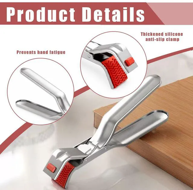 Alt view image 3 of 6 - 2 Pcs Stainless Steel Hot Plate Gripper Clips,Anti Scald Plate Gripper,Anti Scald Bowl Holder Clip For Microwave,Oven,Air Fryer,Steamer,Ergonomic Non-Slip Design For Secure Grip,Heat Protection