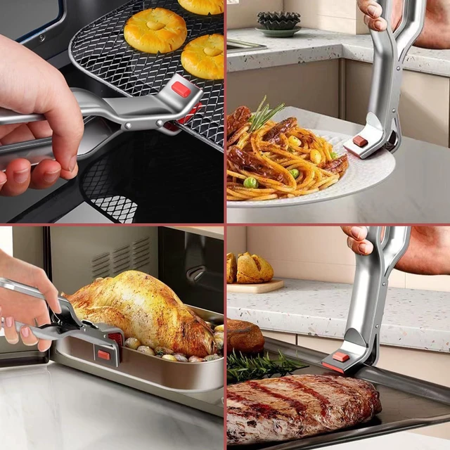 Alt view image 5 of 6 - 2 Pcs Stainless Steel Hot Plate Gripper Clips,Anti Scald Plate Gripper,Anti Scald Bowl Holder Clip For Microwave,Oven,Air Fryer,Steamer,Ergonomic Non-Slip Design For Secure Grip,Heat Protection