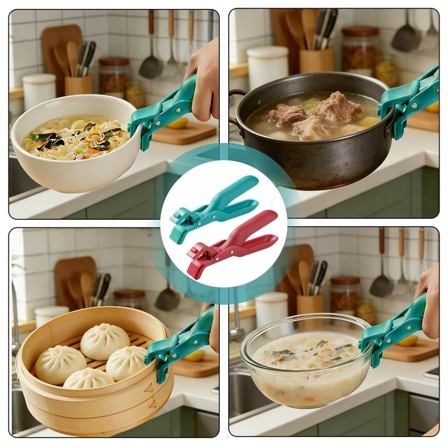 Alt view image 5 of 6 - 2 Pcs Multi-Function Anti-Scald Bowl Clip,Hot Plate Gripper,Silicone Anti Hot Plate Holder,Anti Scald Bowl Holder Clip,Plate Gripper,Bowl Holder For Air Fryer, Food Steamer, Oven, Microwave