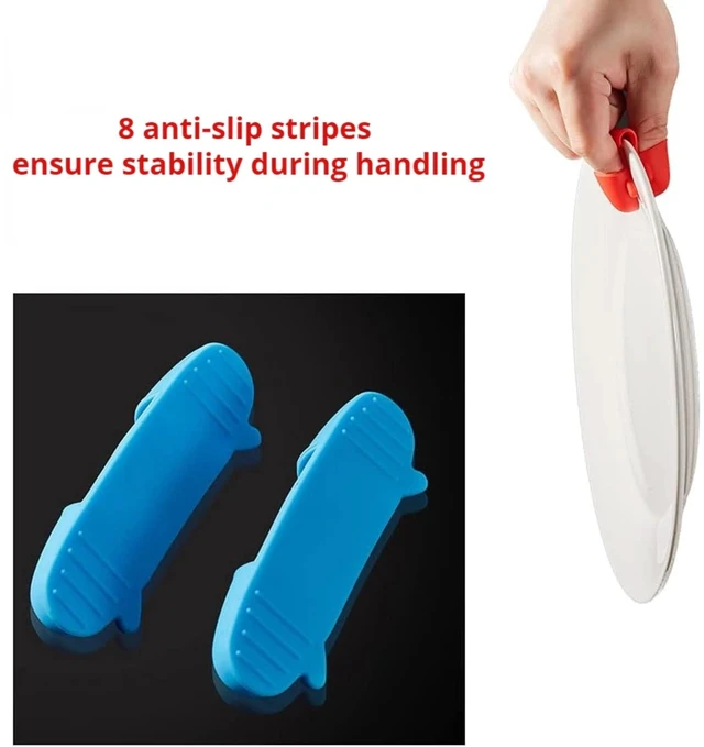 Alt view image 4 of 6 - 1 Pair Mini Silicone Finger Oven Mitts Heat Cold Dirty Hurt Resistant, Versatile Little Tool such as Pot Holders, Finger Food Tongs, Coffee Filter Separators Clips (Yellow)