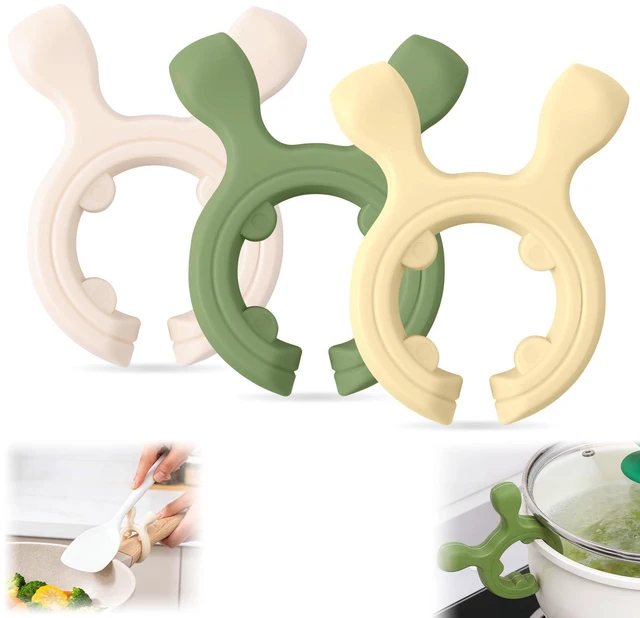 Main image of Multifunction Silicone Pot Handle Spatula Rack, 2026 Non-Slip Spoon Holder, Kitchen Gadgets, Steam Releaser,Utensil Anti Scalding Pot Clip for Cooking Accessories (1, 3 Color)