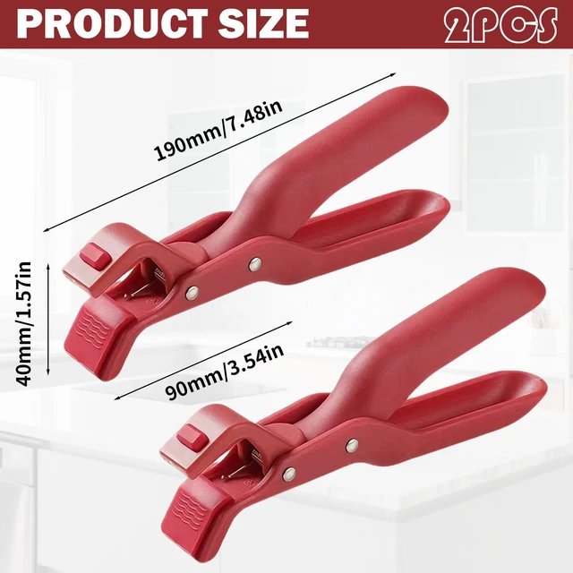 Alt view image 2 of 6 - 2 Pcs Multi-Function Anti-Scald Bowl Clip,Hot Plate Gripper,Silicone Anti Hot Plate Holder,Anti Scald Bowl Holder Clip,Plate Gripper,Bowl Holder For Air Fryer, Food Steamer, Oven, Microwave(Red)