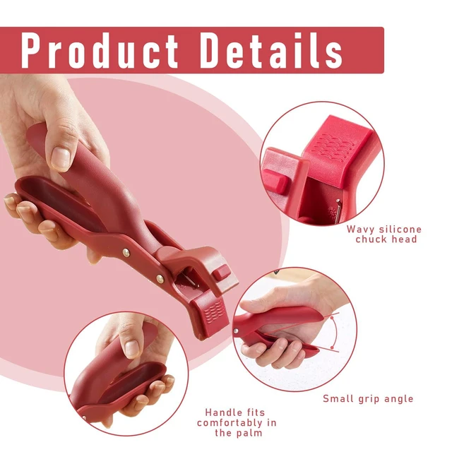 Alt view image 3 of 6 - 2 Pcs Multi-Function Anti-Scald Bowl Clip,Hot Plate Gripper,Silicone Anti Hot Plate Holder,Anti Scald Bowl Holder Clip,Plate Gripper,Bowl Holder For Air Fryer, Food Steamer, Oven, Microwave(2 Pcs Red)