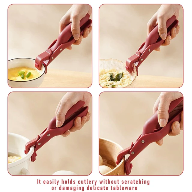 Alt view image 5 of 6 - 2 Pcs Multi-Function Anti-Scald Bowl Clip,Hot Plate Gripper,Silicone Anti Hot Plate Holder,Anti Scald Bowl Holder Clip,Plate Gripper,Bowl Holder For Air Fryer, Food Steamer, Oven, Microwave(2 Pcs Red)