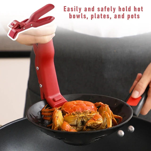 Alt view image 6 of 6 - 2 Pcs Multi-Function Anti-Scald Bowl Clip,Hot Plate Gripper,Silicone Anti Hot Plate Holder,Anti Scald Bowl Holder Clip,Plate Gripper,Bowl Holder For Air Fryer, Food Steamer, Oven, Microwave(2 Pcs Red)