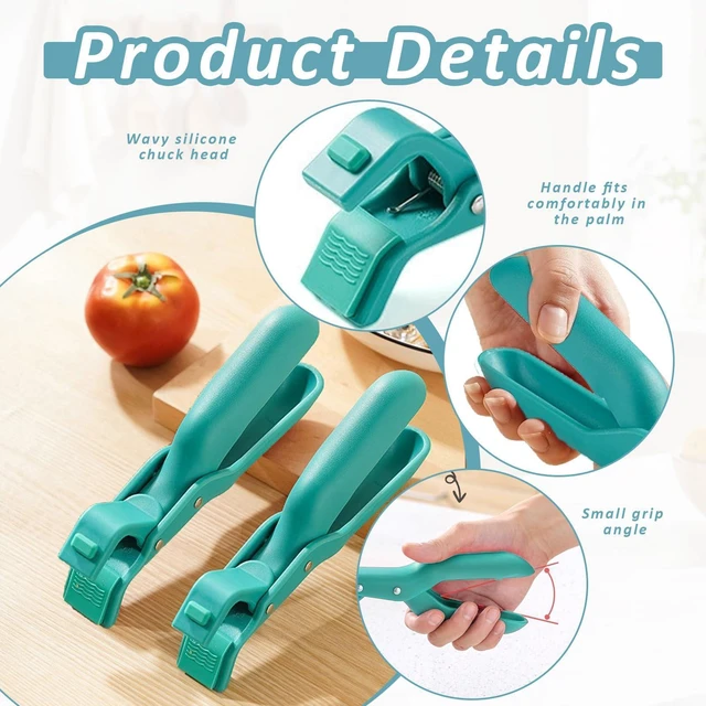 Alt view image 3 of 6 - 2 Pcs Multi-Function Anti-Scald Bowl Clip,Hot Plate Gripper,Silicone Anti Hot Plate Holder,Anti Scald Bowl Holder Clip,Plate Gripper,Bowl Holder For Air Fryer, Food Steamer, Oven, Microwave(2 GREEN)