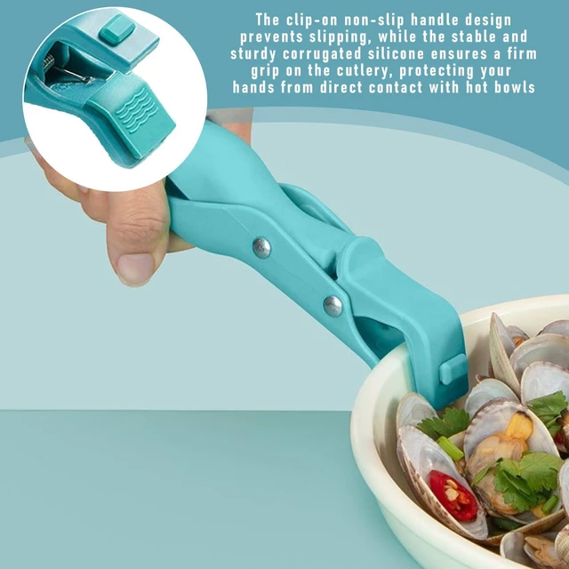Alt view image 4 of 6 - 2 Pcs Multi-Function Anti-Scald Bowl Clip,Hot Plate Gripper,Silicone Anti Hot Plate Holder,Anti Scald Bowl Holder Clip,Plate Gripper,Bowl Holder For Air Fryer, Food Steamer, Oven, Microwave(2 GREEN)
