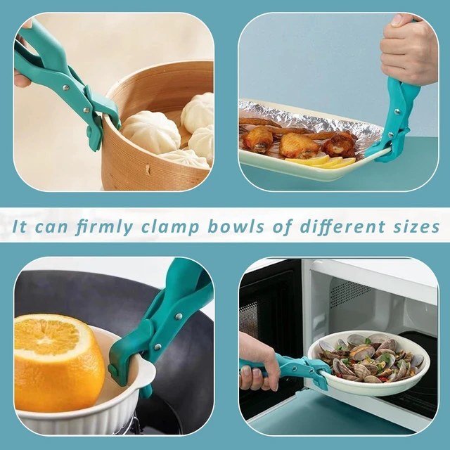 Alt view image 5 of 6 - 2 Pcs Multi-Function Anti-Scald Bowl Clip,Hot Plate Gripper,Silicone Anti Hot Plate Holder,Anti Scald Bowl Holder Clip,Plate Gripper,Bowl Holder For Air Fryer, Food Steamer, Oven, Microwave(2 GREEN)